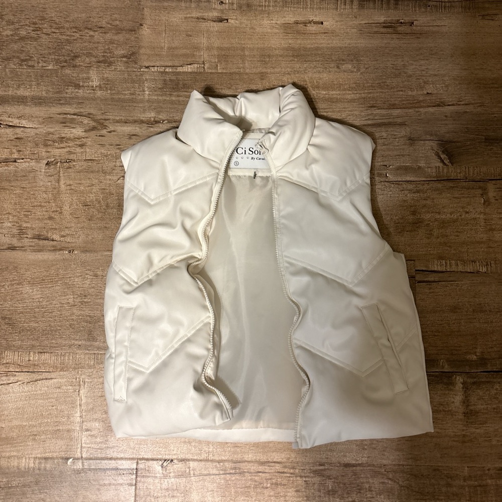 Ci Sono White Puffer Vest